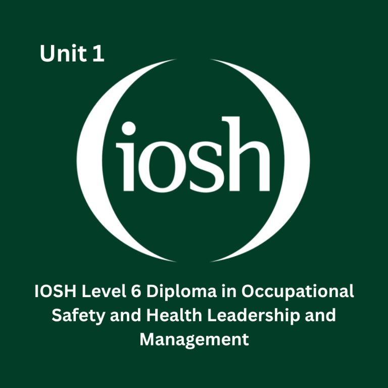 L6D01: Advanced occupational safety and health (OSH) management principles in organisations